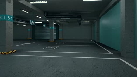 underground parking without cars. modern underground parking. indoor full modern parking. underground parking garage scene