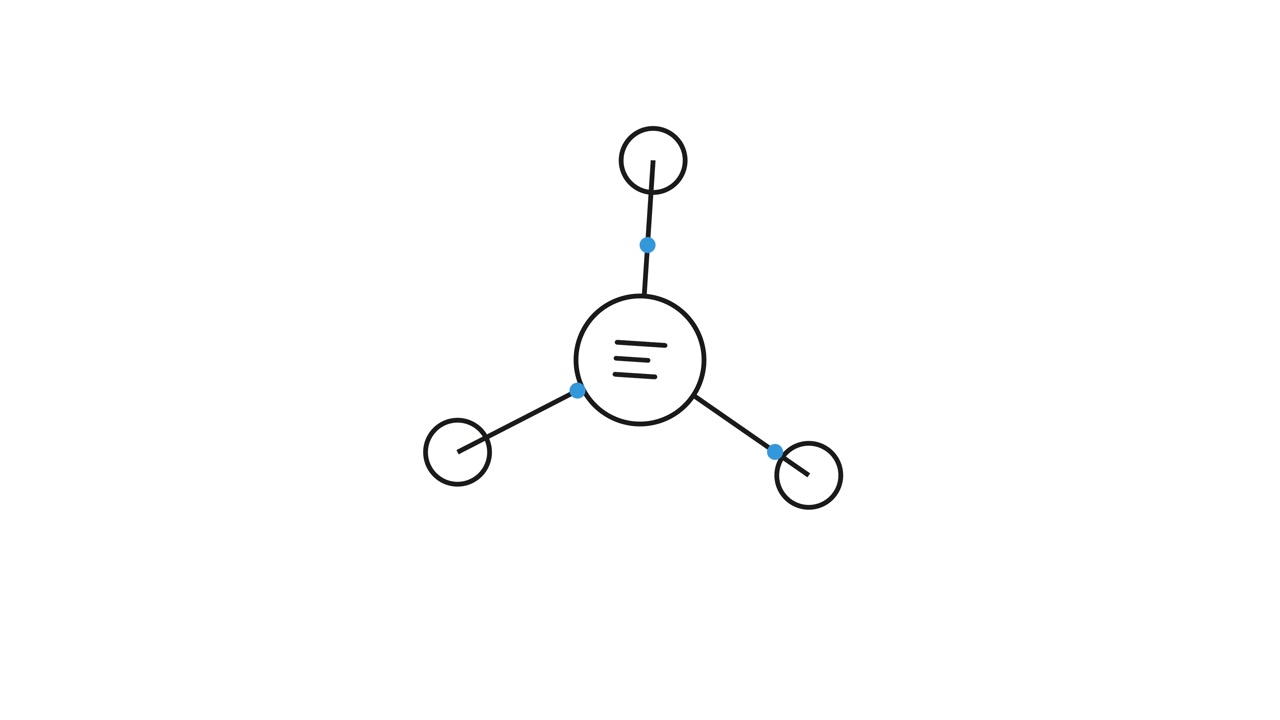 Minimalist Animated Molecular Structure Diagram on White Background