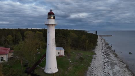 saxby lighthouse on the island of vormsi in the evening light. estonia.