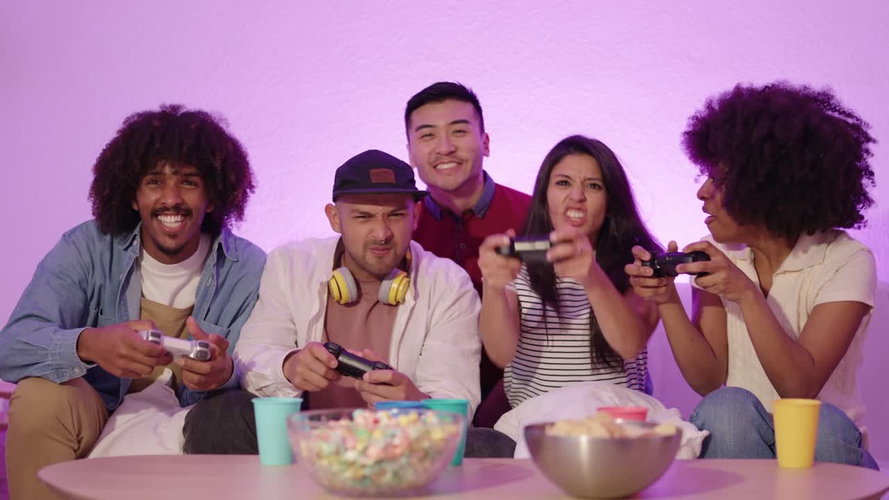 A group of friends playing games