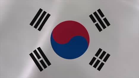 corea del sur ondeando la bandera animación 4k fondo de papel tapiz en movimiento