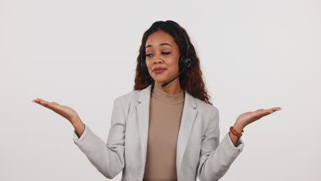 Woman,-confused-and-employee-face