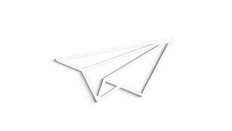 grey paper plane line icon on white background. front view. 4k video motion graphic animation