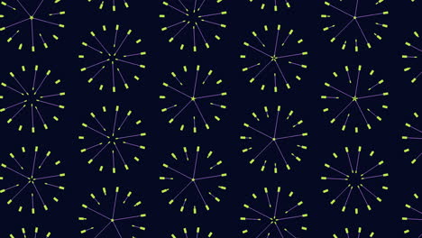 mesmerizing fireworks and arrows on a blue canvas