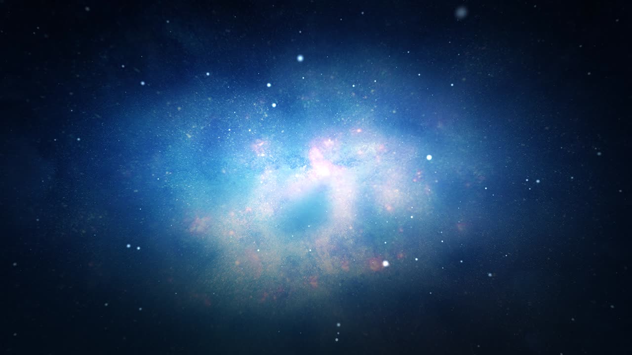 ciencia ficción volando en el espacio estrellas de galaxia y nube de gas animación de bucle