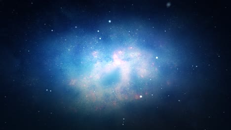 sci-fi flying in space galaxy stars and gas cloud loop animation