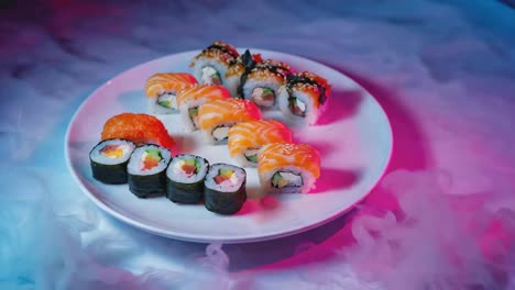 un delicioso plato de sushi