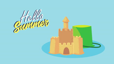 hello summer! sandcastle and bucket