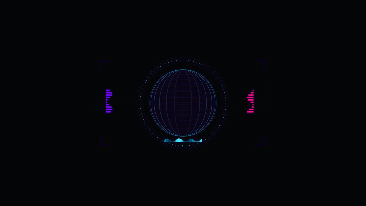 Digital Globe Interface with Pulsing Audio Visualizer