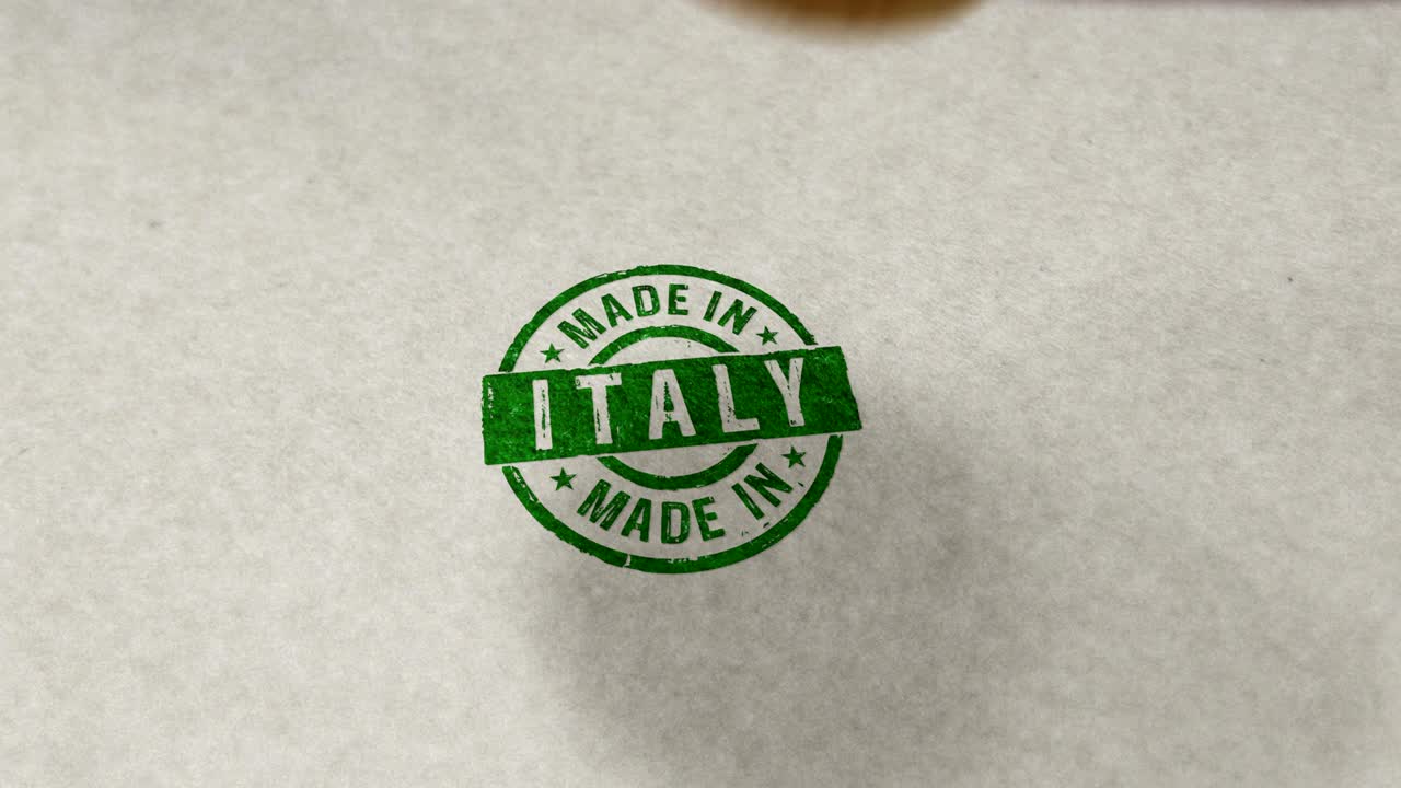 Timbro Made in Italy e animazione in loop di timbratura