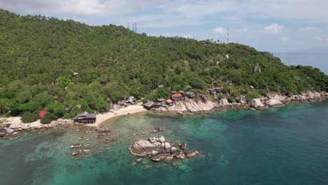 4k aerial drone boat and ocean in ko tao thailand beach tropical paradise