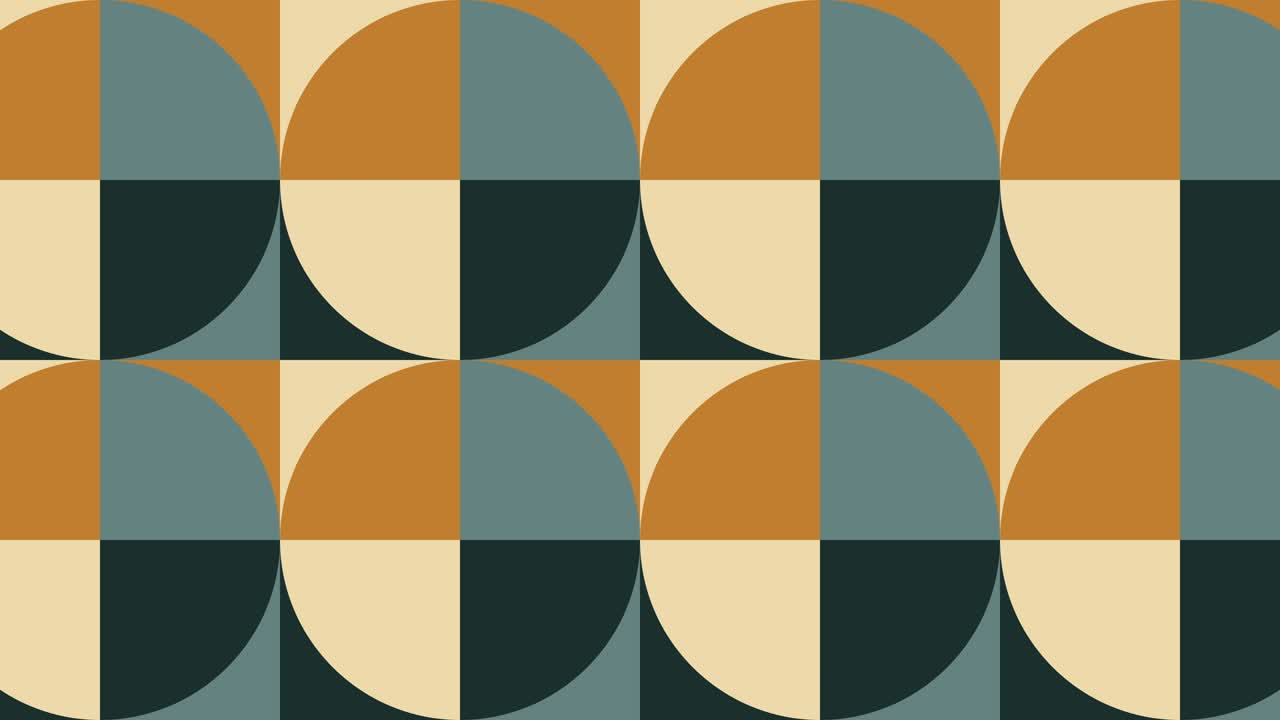 Simple motion graphic loop animation in flat retro style. Geometric pattern with animated tiles in warm colors
