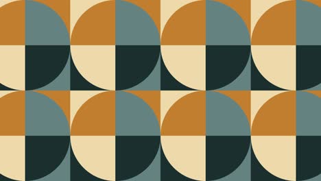 Simple motion graphic loop animation in flat retro style. Geometric pattern with animated tiles in warm colors