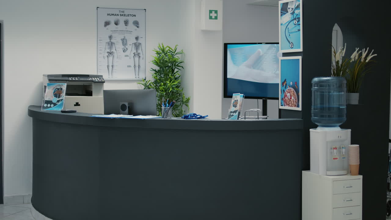 Reception desk in a medical office