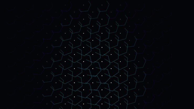 Abstract Geometric Hexagon Pattern Morphing on Dark Background