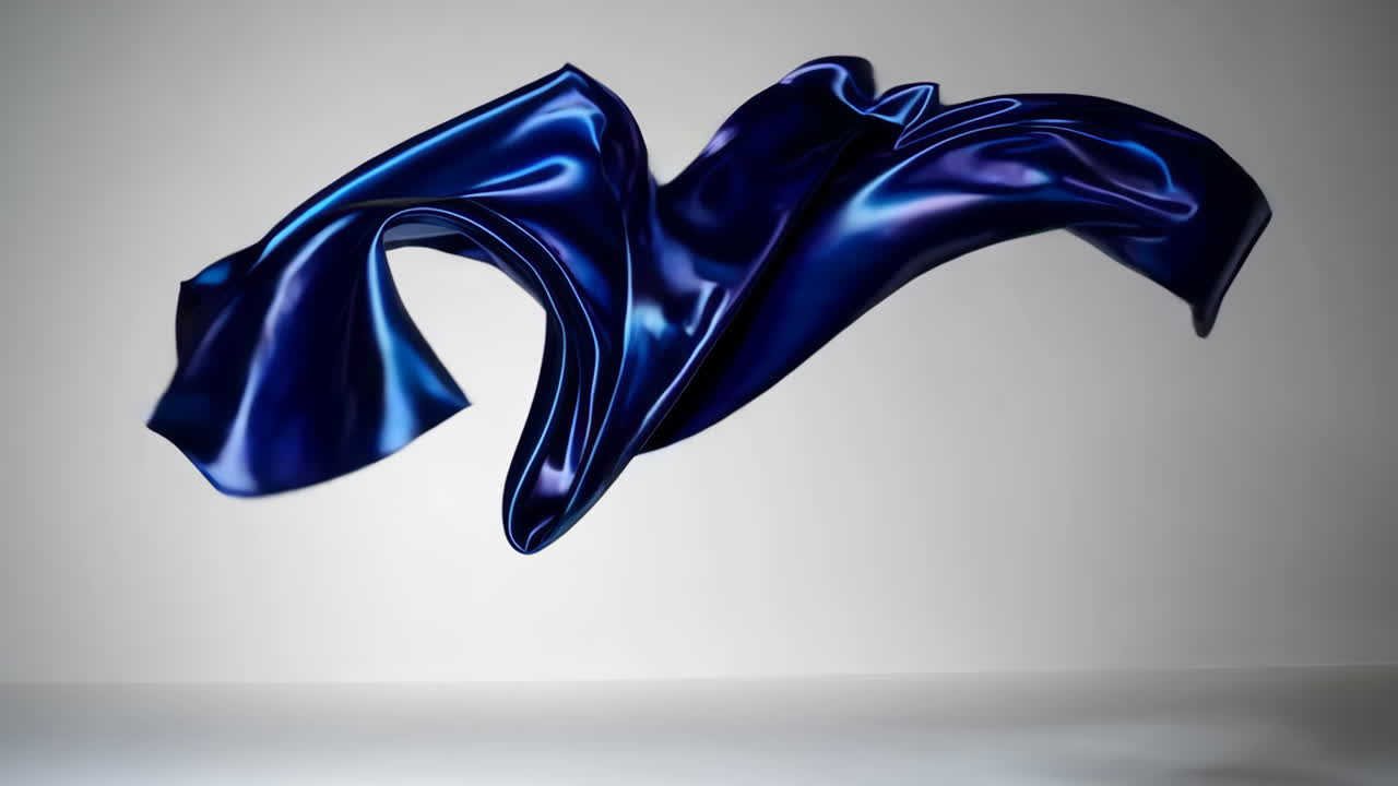 Dynamic Flowing Blue Fabric Abstract Art