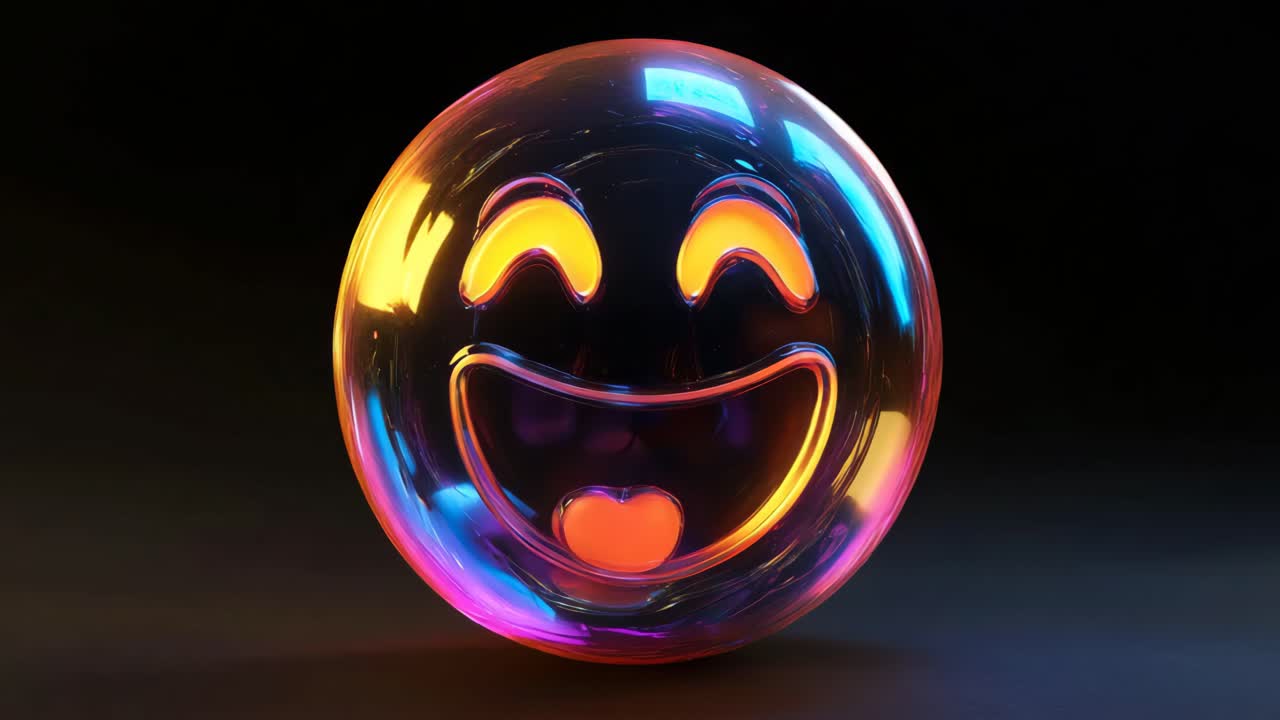 Faccia emoji luminosa