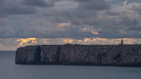 timelapse of farol do cabo de sao vicente lighthouse in sagres, portugal