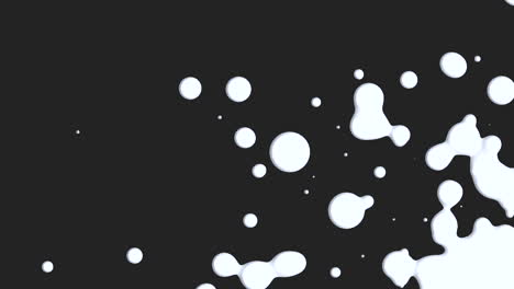 Animación-Movimiento-Abstracto-Blanco-Líquido-Manchas-Fondo-Negro-Splash