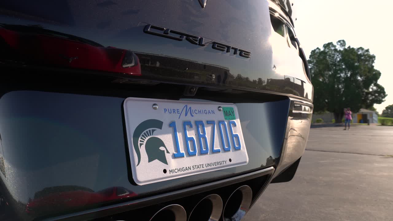Sunset coloration on a Black Z06 Corvette during the summer of 2019.