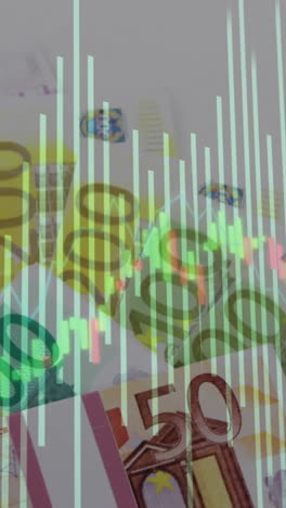 animation of data processing over banknotes