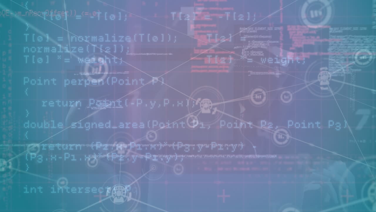 animación del procesamiento de datos a través de una red de conexiones