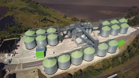 aerial view of agricultural land and grain silo 04