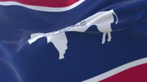 flag of wyoming state, united states of america. loop