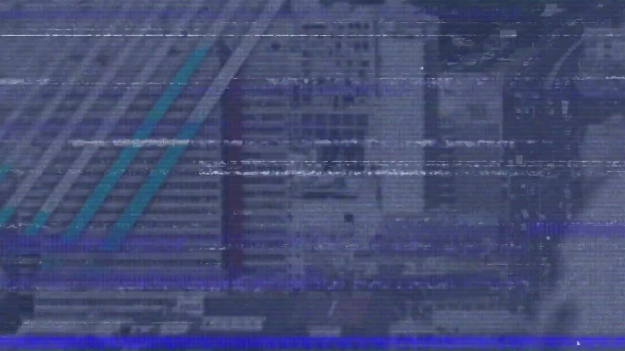 Animation of data processing over cityscape