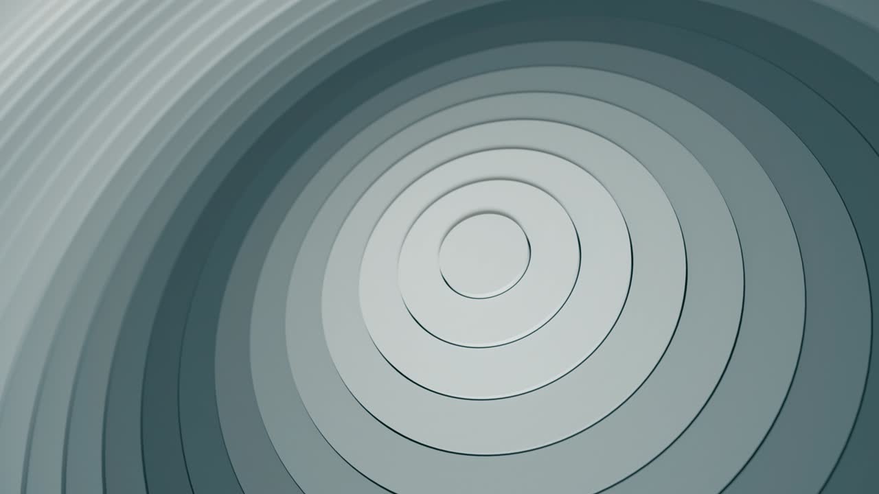 patrón de círculos abstractos con efecto de compensación y gradiente blanco y negro suave. animación de anillos limpios claros y oscuros. fondo abstracto para presentación de negocios. bucle sin costuras 4k 3d render