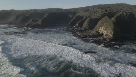 rough shore in the valdivian coastal reserve in souther chilean coast