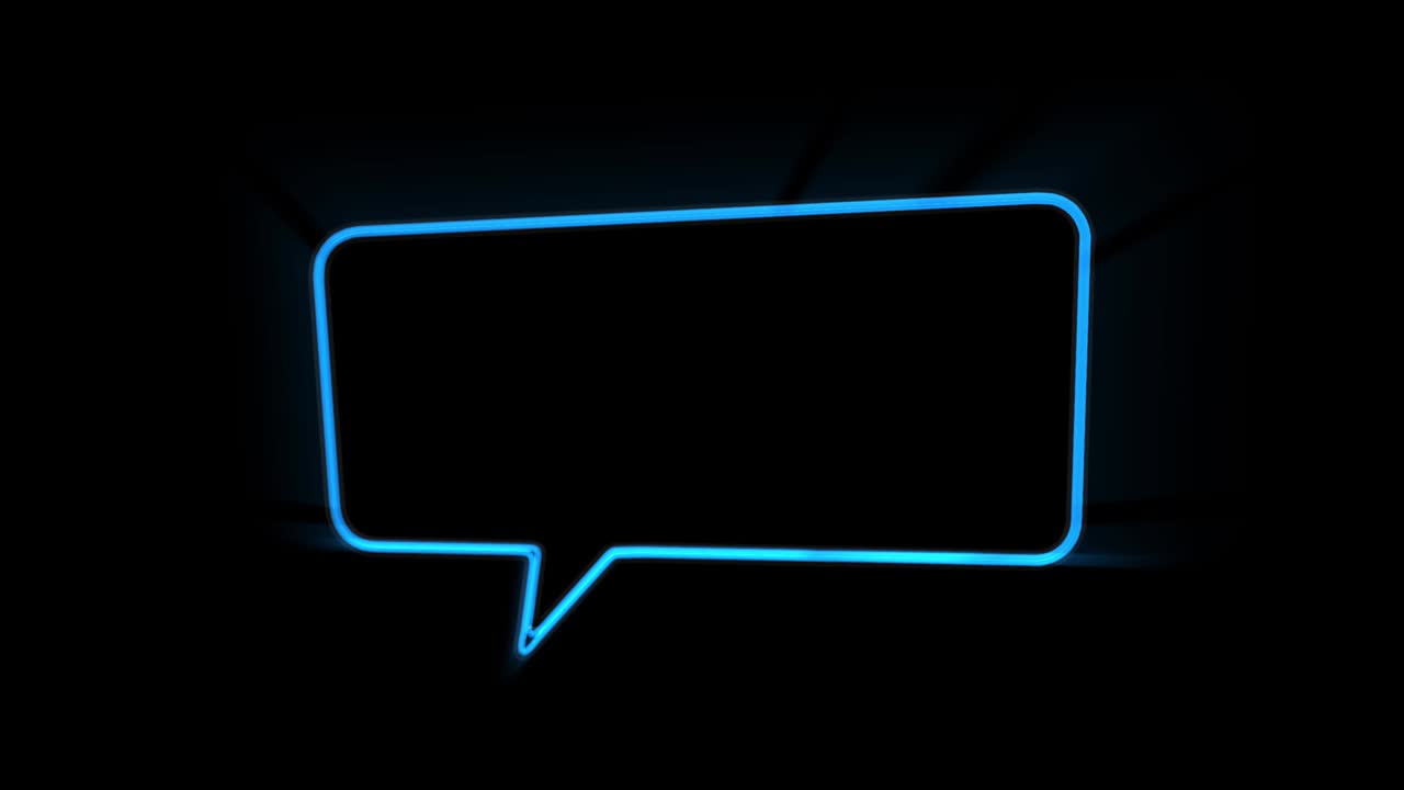 Animated white outlined speech bubble, chat balloon icon. Pictogram, comic book, anime. Useful for web site, banner, greeting cards, apps and social media posts. Chroma key, black screen background.