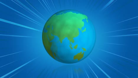 Spinning-earth-globe-with-blue-comics-lines-