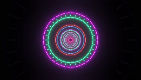 esferas brillantes que se mueven centrífugamente de diferentes colores
