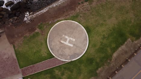 helipad by a beach shore