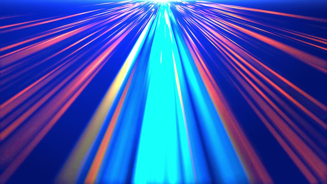 Volo ad alta velocità in raggio laser, strisce di energia veloci, laser VJ, sfondo geometrico. Linee.