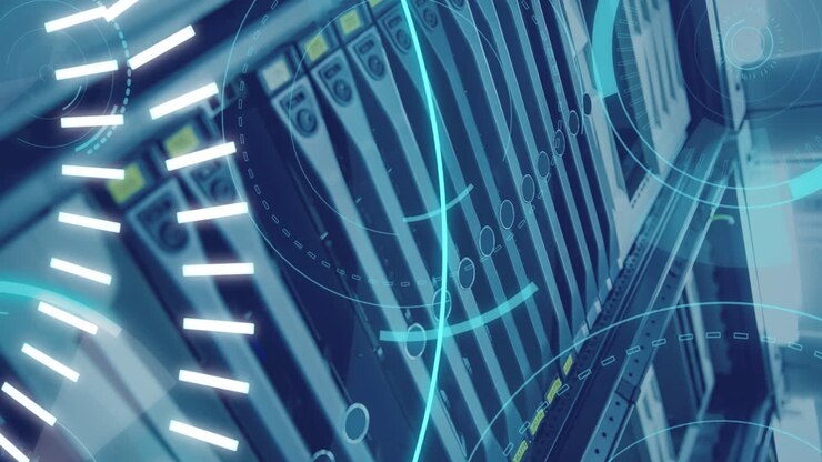 5G written in the middle of a futuristic circles 4k