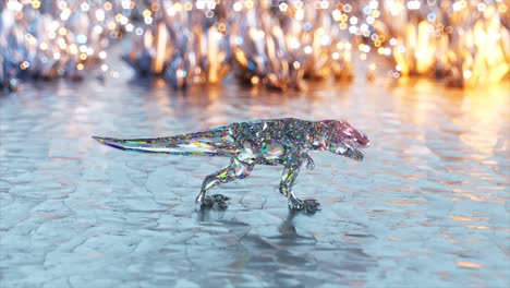 el dinosaurio t-rex de cristal