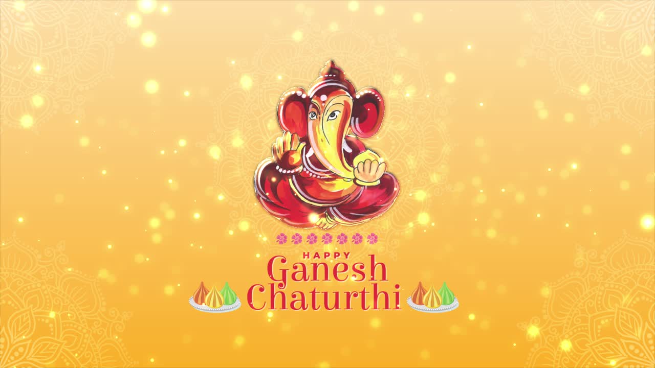 Celebração de Ganesh Chaturthi, ídolo de Ganesh ji, vista animada 350d