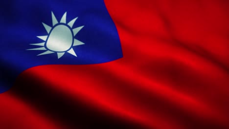 taiwan flag waving in the wind. national flag of taiwan. sign of taiwan seamless loop animation. 4k