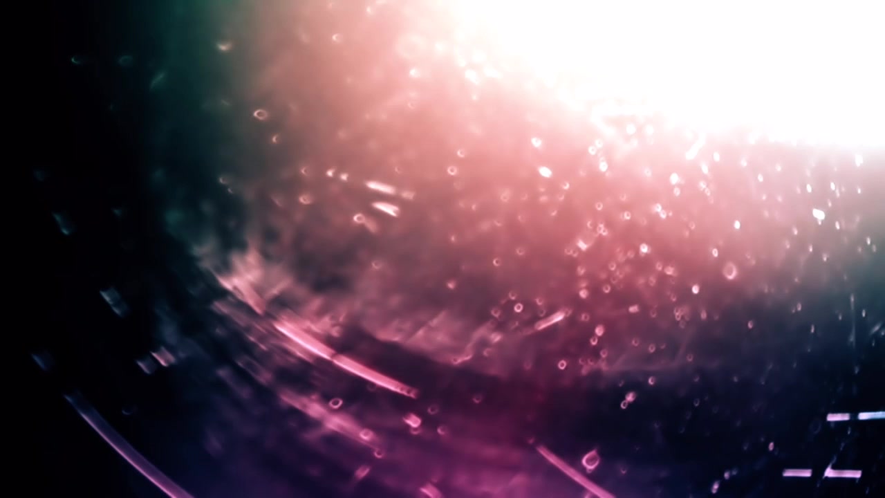 Fugas de luz y partículas abstractas sobre fondo oscuro
