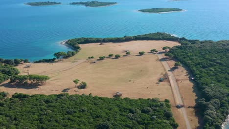 Malerische-Küstenlandschaft-Mit-Dickichtwald-Im-Nationalpark-Brijuni,-Adriatische-Inseln,-Kroatien