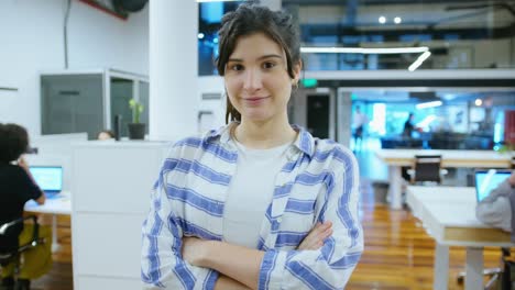 portrait of young confident businesswoman in the office