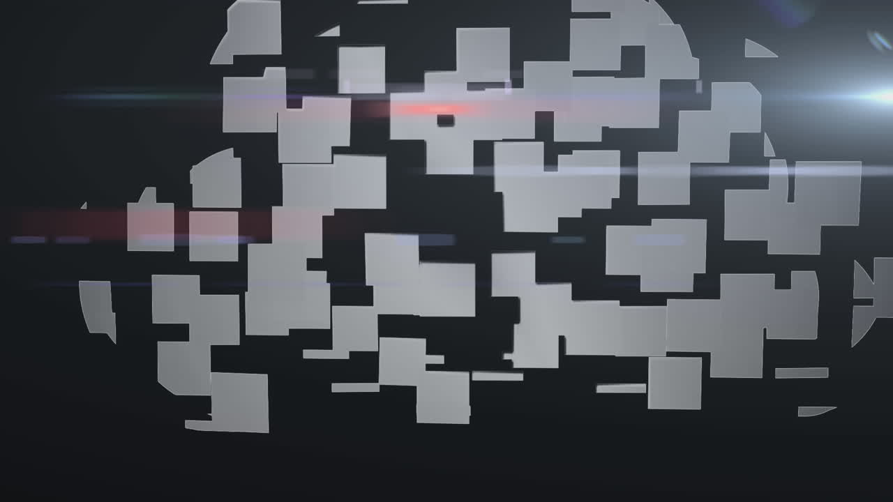 animación de cuadrados grises que forman una nube