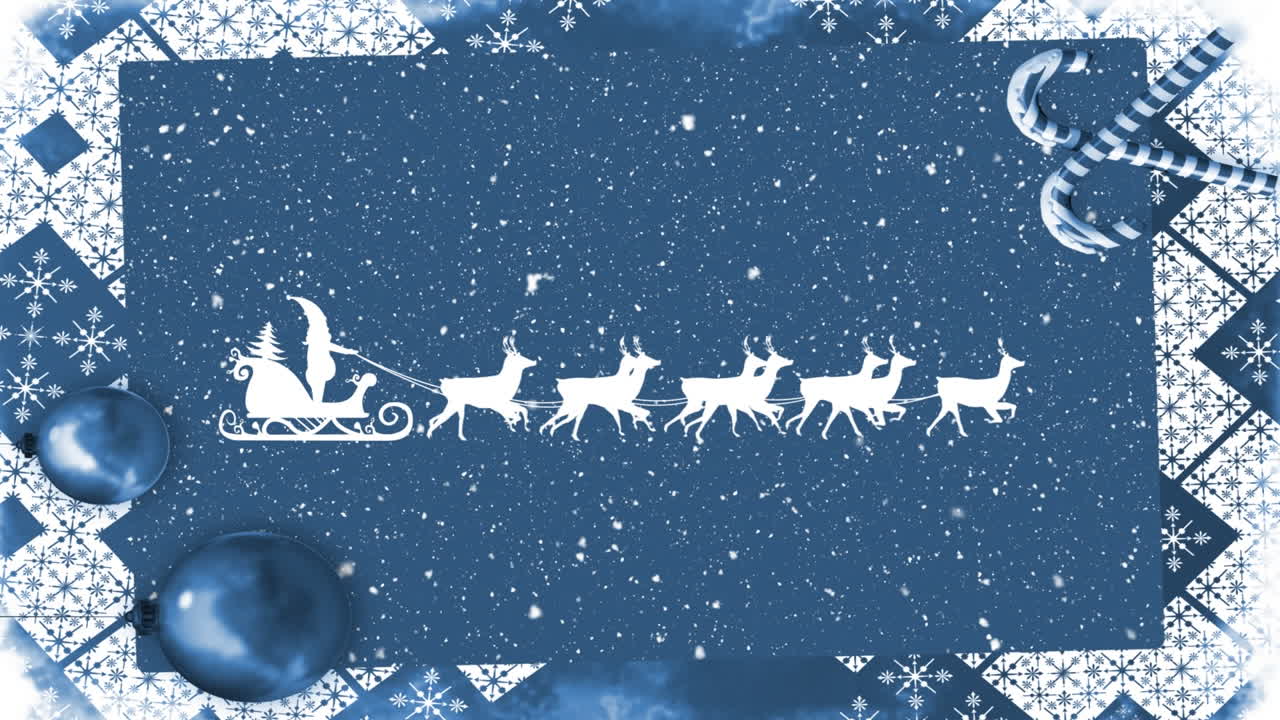 santa claus en trineo tirado por renos