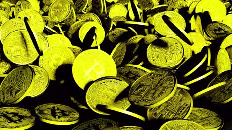 Bitcoins-–-Goldmünzen-–-Regen