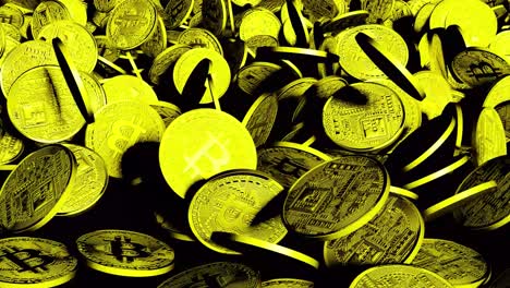 bitcoins- monedas de oro - lluvia