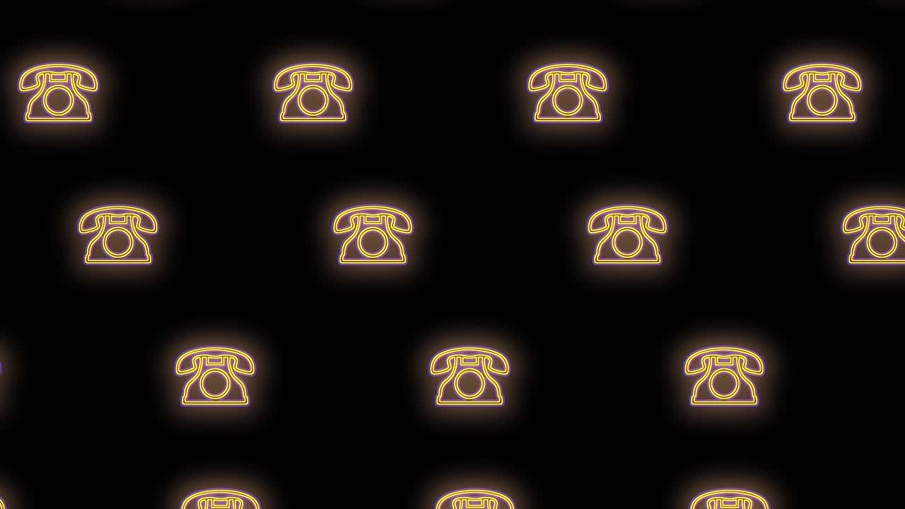 patrón de teléfonos retro de neón