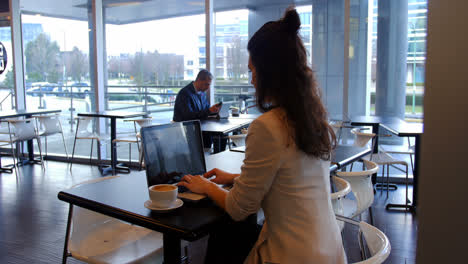 female executive using digital tablet