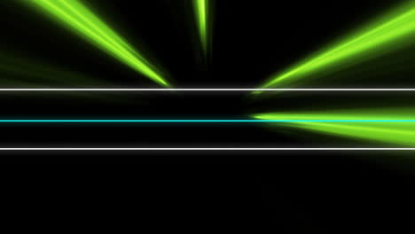 líneas de neón verdes y azules con rayas de luz, animación futurista